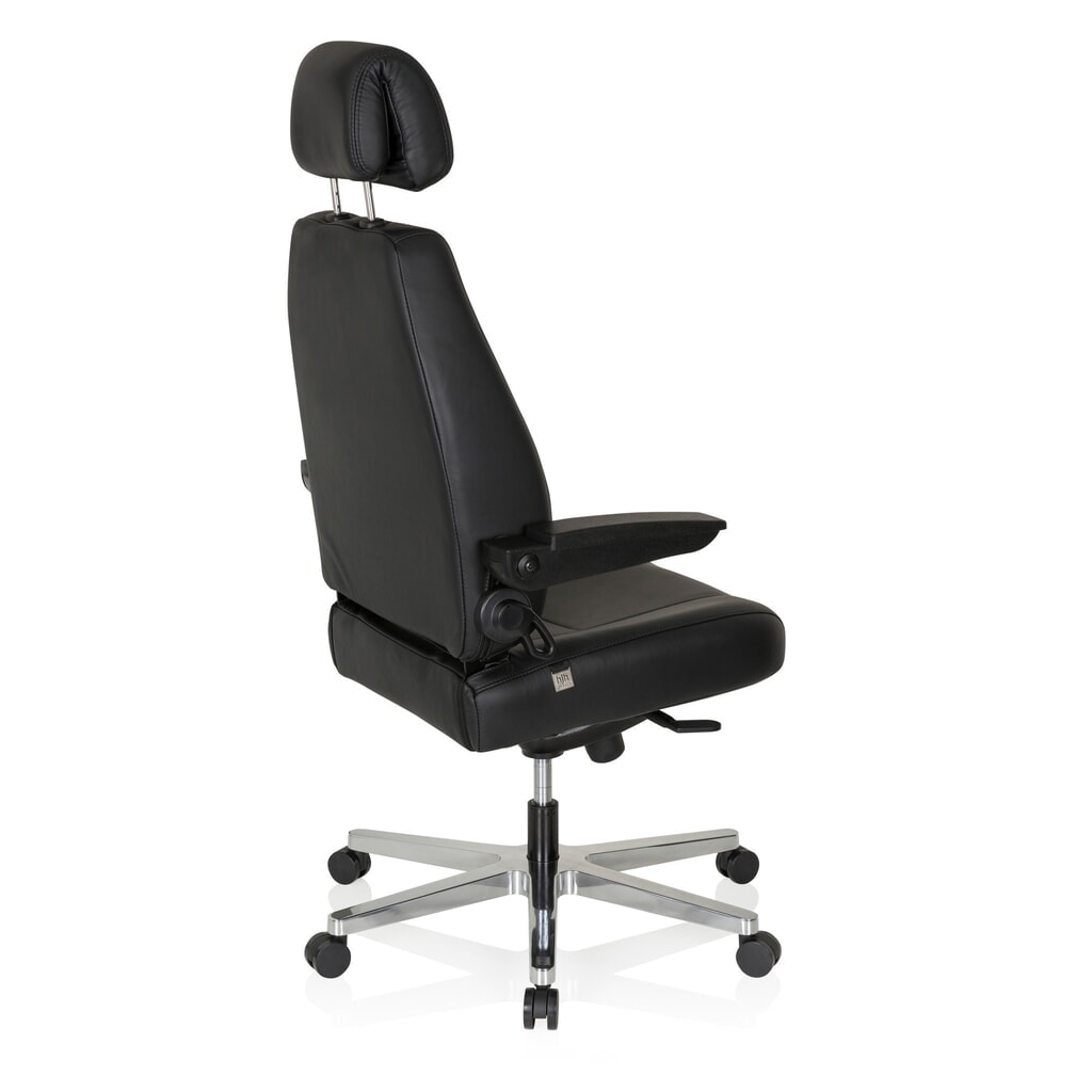 hjh OFFICE Arbeitsstuhl / Chefsessel 24 HOURS Leder, schwarz Produktabbildung Nr. 5: hjh OFFICE Arbeitsstuhl / Chefsessel 24 HOURS Leder, schwarz