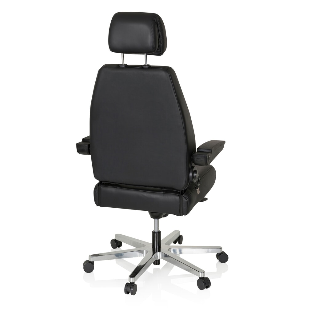 hjh OFFICE Arbeitsstuhl / Chefsessel 24 HOURS Leder, schwarz Produktabbildung Nr. 6: hjh OFFICE Arbeitsstuhl / Chefsessel 24 HOURS Leder, schwarz