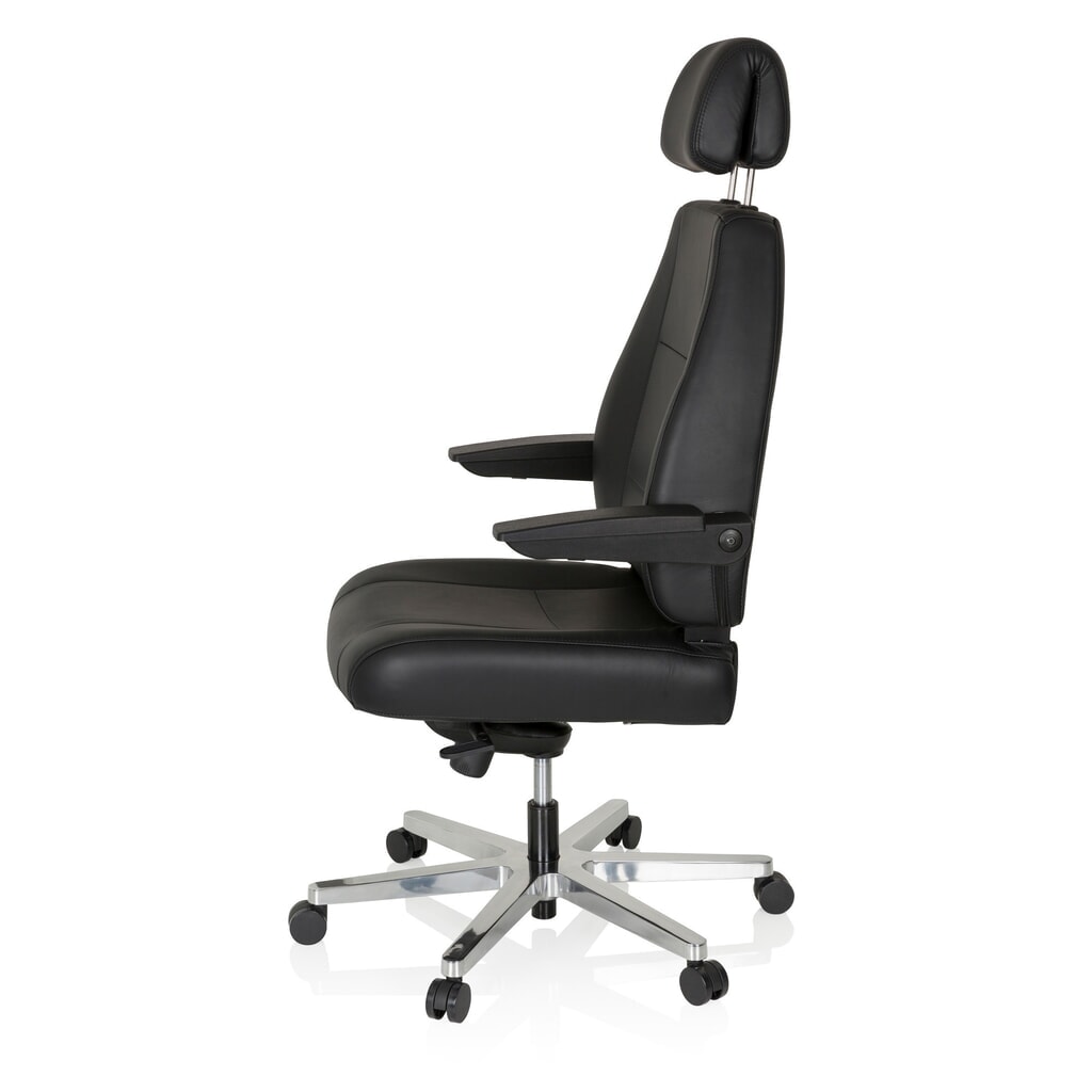 Produktabbildung Nr. 9: hjh OFFICE Arbeitsstuhl / Chefsessel 24 HOURS Leder, schwarz