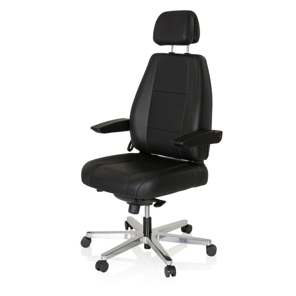 hjh OFFICE Arbeitsstuhl / Chefsessel 24 HOURS Leder, schwarz Produktabbildung Nr. 10: hjh OFFICE Arbeitsstuhl / Chefsessel 24 HOURS Leder, schwarz