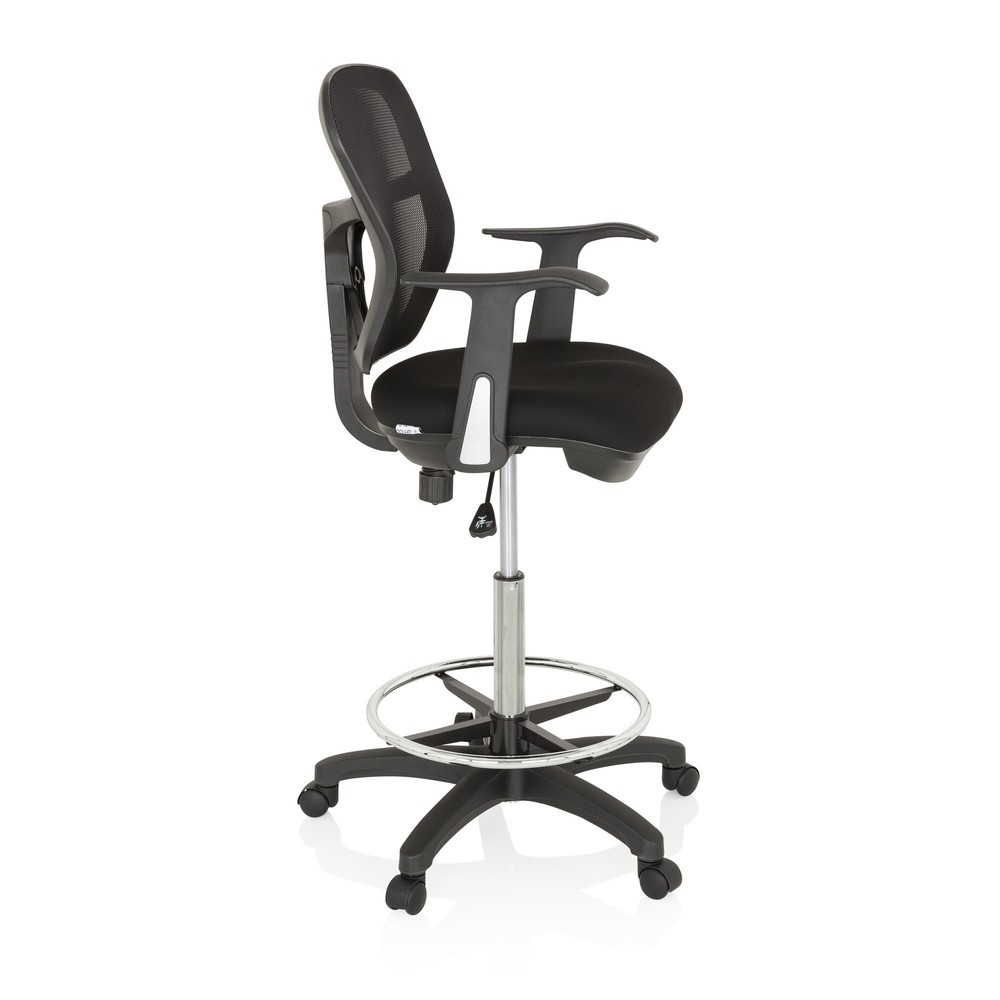Produktabbildung Nr. 3: hjh OFFICE Arbeitsstuhl / Counterstuhl TOP WORK 108 Stoff/Netzstoff, schwarz