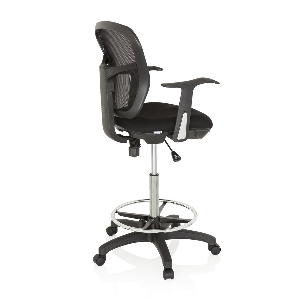 Produktabbildung Nr. 4: hjh OFFICE Arbeitsstuhl / Counterstuhl TOP WORK 108 Stoff/Netzstoff, schwarz