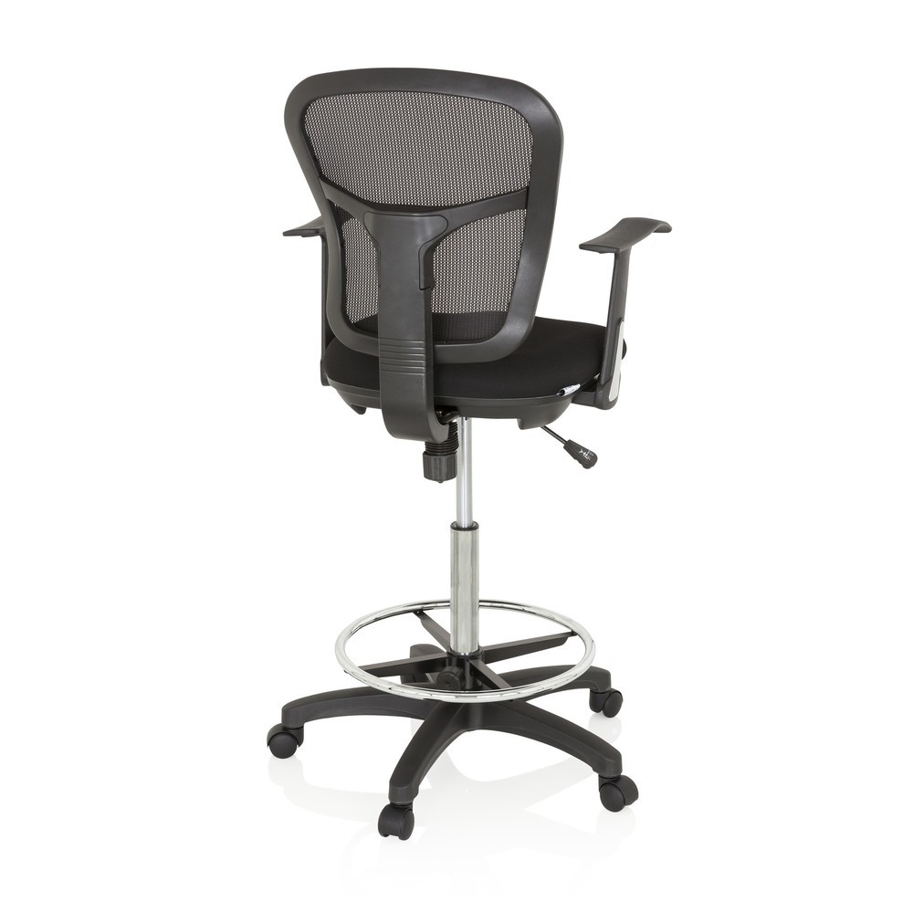 Produktabbildung Nr. 5: hjh OFFICE Arbeitsstuhl / Counterstuhl TOP WORK 108 Stoff/Netzstoff, schwarz