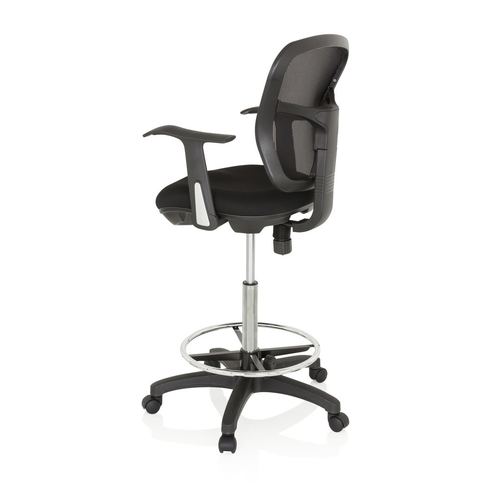 Produktabbildung Nr. 7: hjh OFFICE Arbeitsstuhl / Counterstuhl TOP WORK 108 Stoff/Netzstoff, schwarz