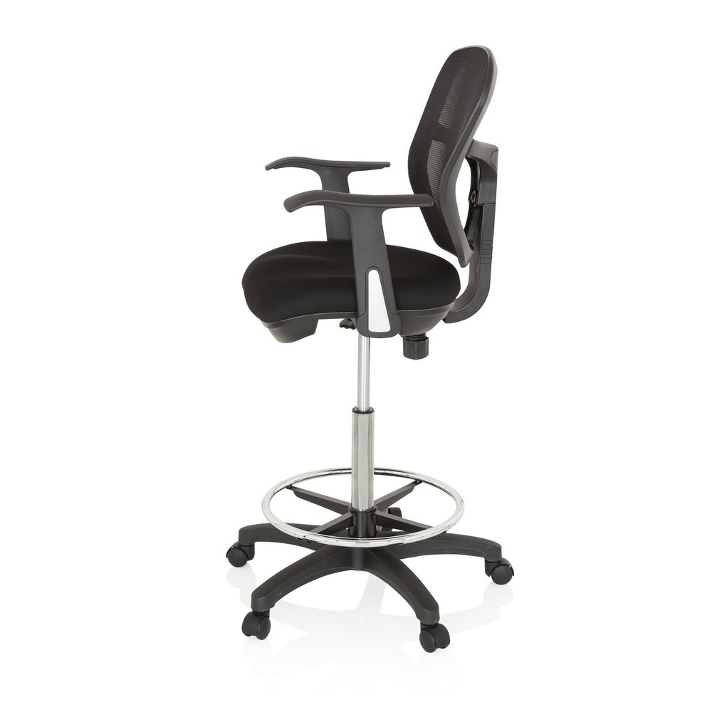 Produktabbildung Nr. 8: hjh OFFICE Arbeitsstuhl / Counterstuhl TOP WORK 108 Stoff/Netzstoff, schwarz
