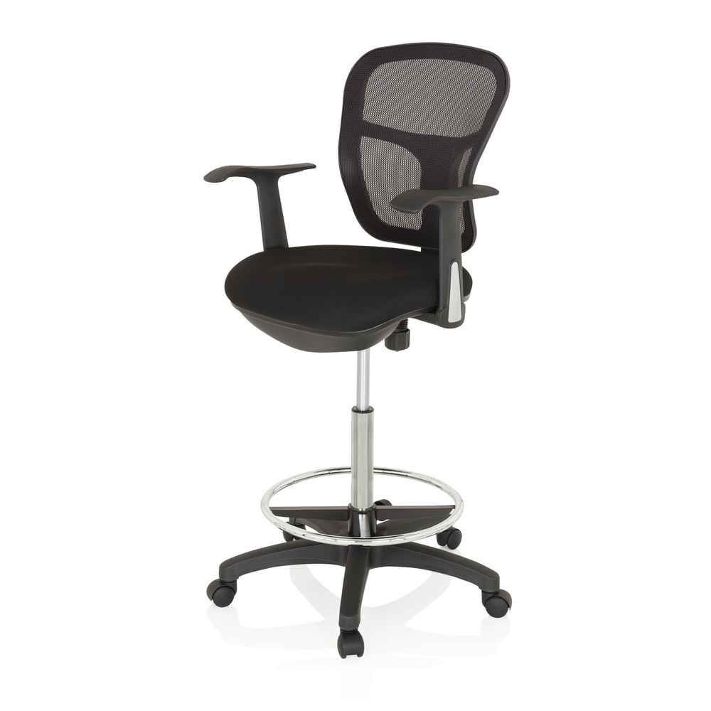 Produktabbildung Nr. 9: hjh OFFICE Arbeitsstuhl / Counterstuhl TOP WORK 108 Stoff/Netzstoff, schwarz