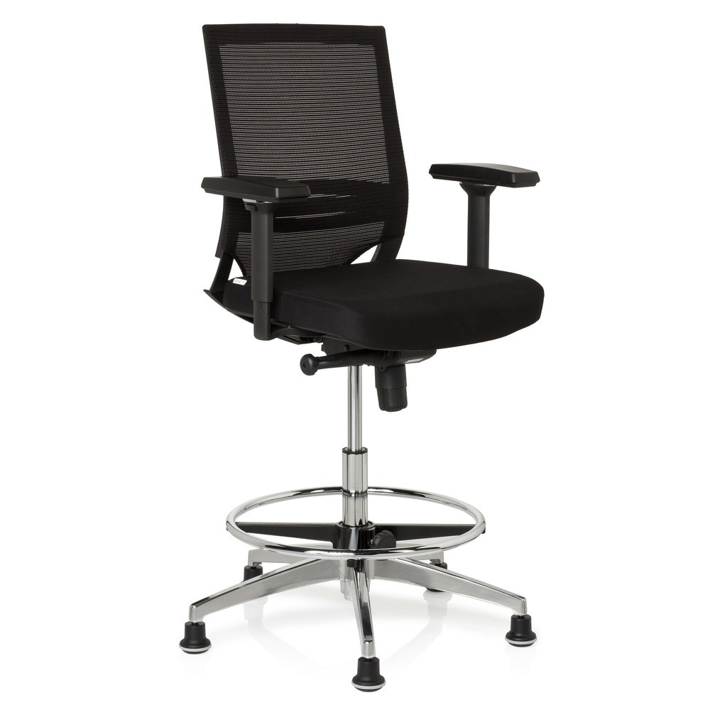 Produktabbildung Nr. 2: hjh OFFICE Arbeitsstuhl / Counterstuhl TOP WORK 77 Stoff, schwarz