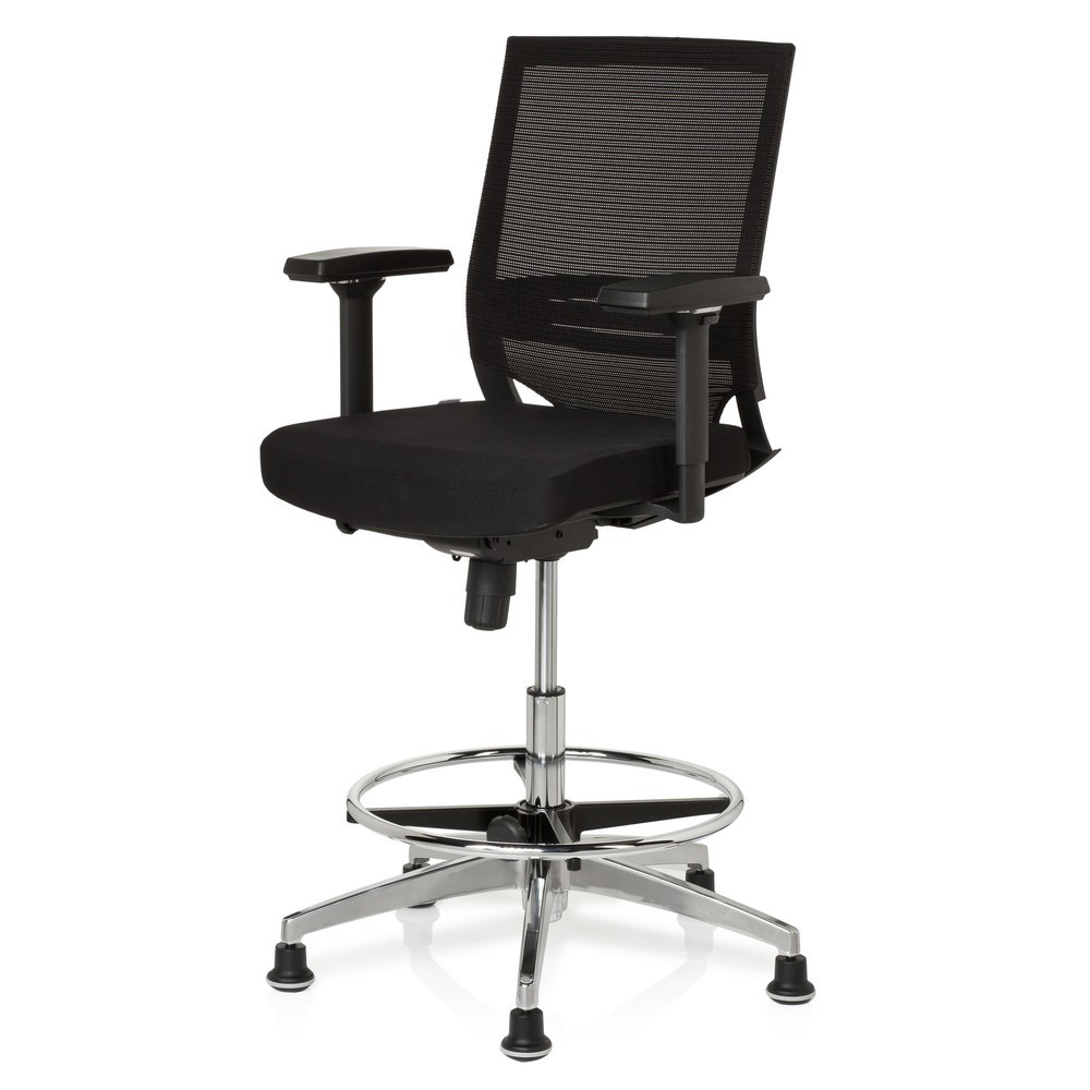 Produktabbildung Nr. 9: hjh OFFICE Arbeitsstuhl / Counterstuhl TOP WORK 77 Stoff, schwarz