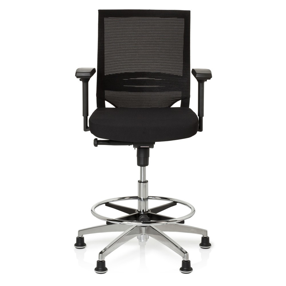 Produktabbildung: hjh OFFICE Arbeitsstuhl / Counterstuhl TOP WORK 77 Stoff, schwarz