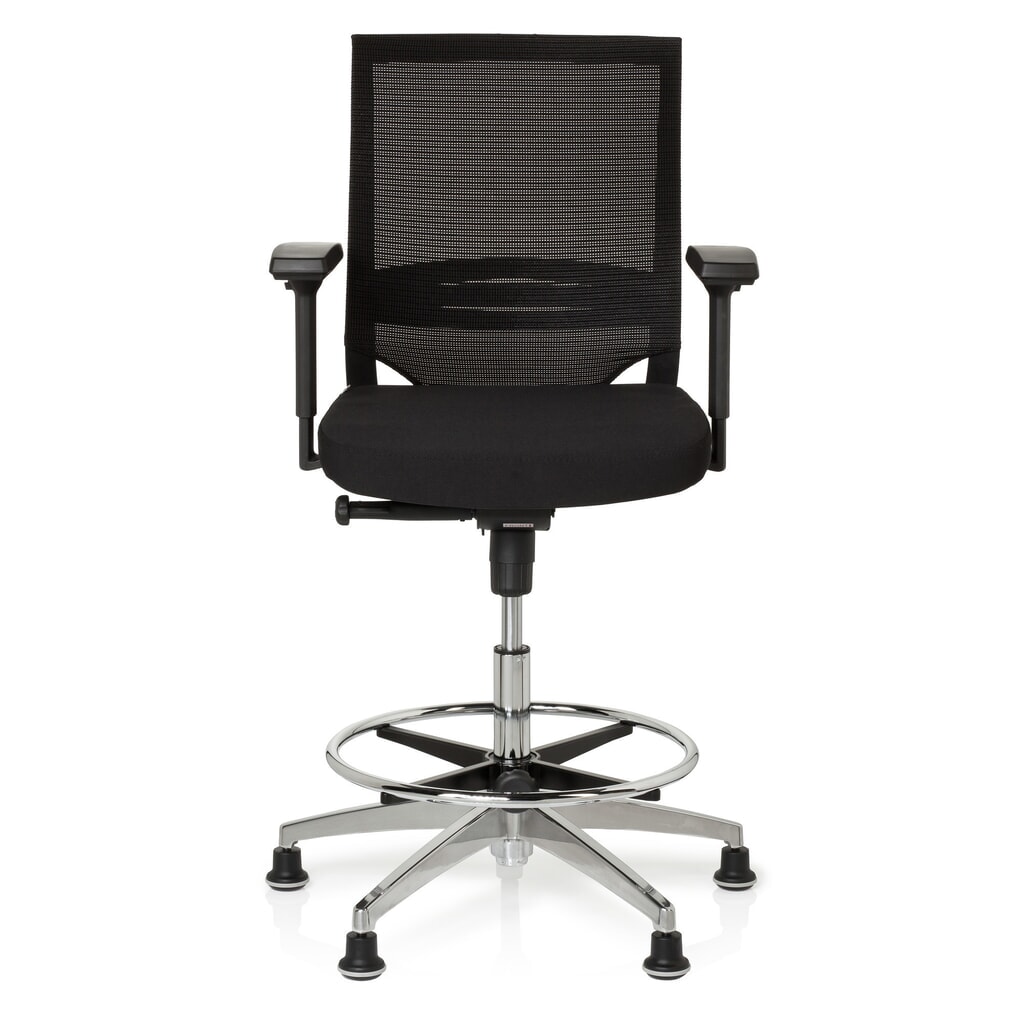 Produktabbildung: hjh OFFICE Arbeitsstuhl / Counterstuhl TOP WORK 77 Stoff, schwarz