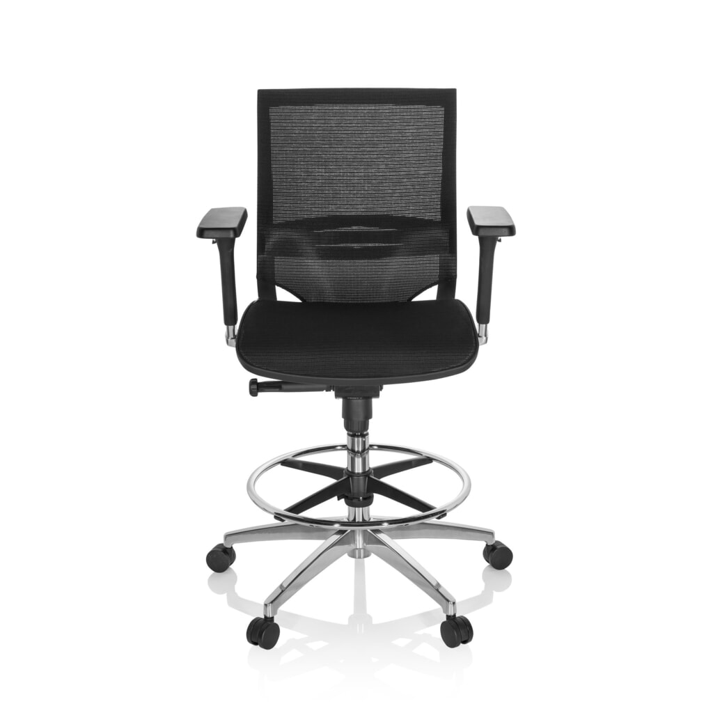 Produktabbildung: hjh OFFICE Arbeitsstuhl / Counterstuhl TOP WORK 78 Netzstoff, schwarz