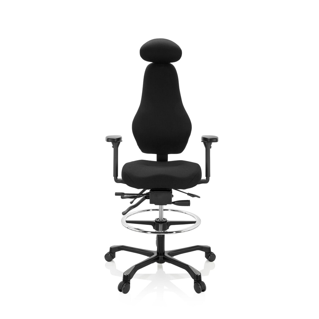 hjh OFFICE Arbeitsstuhl / Counterstuhl RESISTIO WORK Stoff, schwarz Produktabbildung: hjh OFFICE Arbeitsstuhl / Counterstuhl RESISTIO WORK Stoff, schwarz