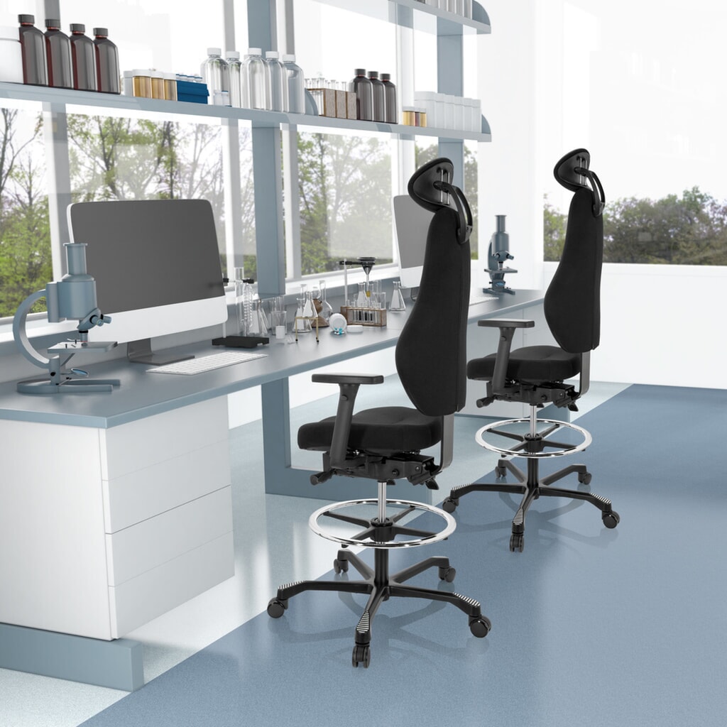 hjh OFFICE Arbeitsstuhl / Counterstuhl RESISTIO WORK Stoff, schwarz Produktabbildung Nr. 4: hjh OFFICE Arbeitsstuhl / Counterstuhl RESISTIO WORK Stoff, schwarz