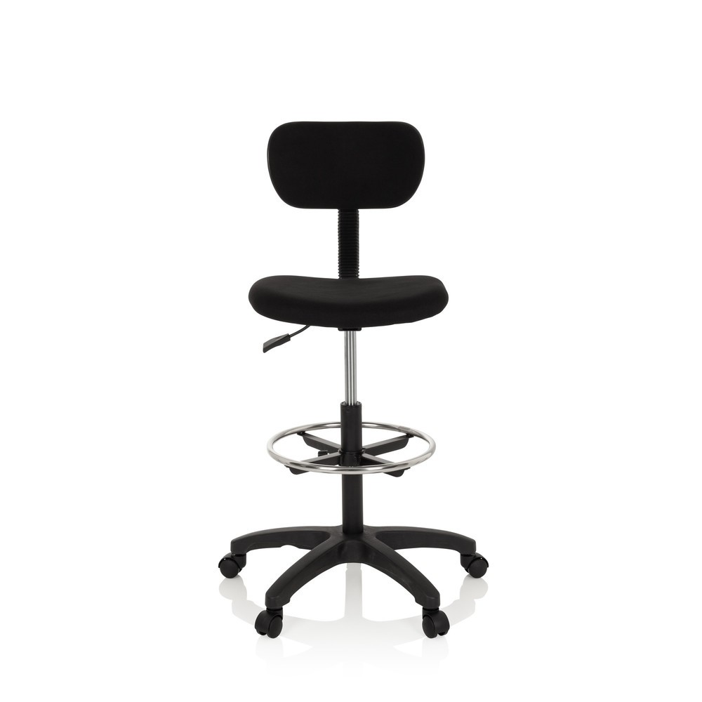 Produktabbildung: hjh OFFICE Arbeitsstuhl / Arbeitshocker TOP WORK 05 Stoff, schwarz