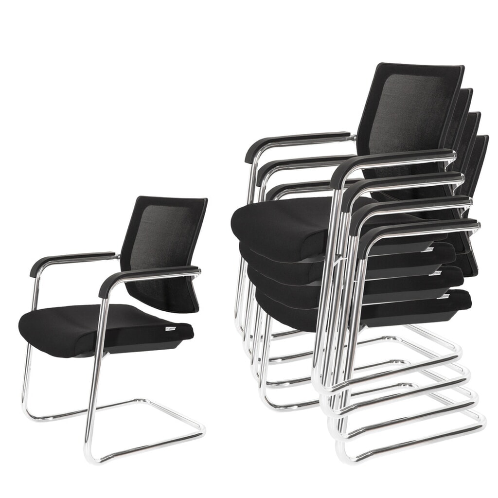 Produktabbildung Nr. 2: hjh OFFICE Besucherstuhl / Konferenzstuhl LEVIA V, schwarz