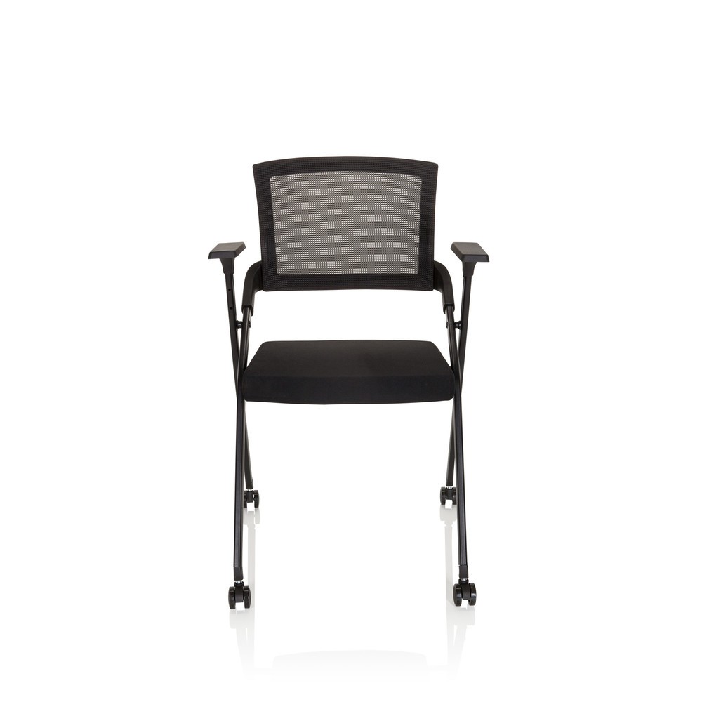 Produktabbildung: hjh OFFICE Besucherstuhl / Klappstuhl PRIORITY II Netzstoff / Stoff, schwarz