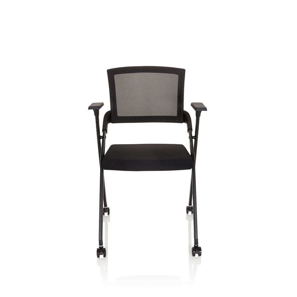 Produktabbildung: hjh OFFICE Besucherstuhl / Klappstuhl PRIORITY II Netzstoff / Stoff, schwarz