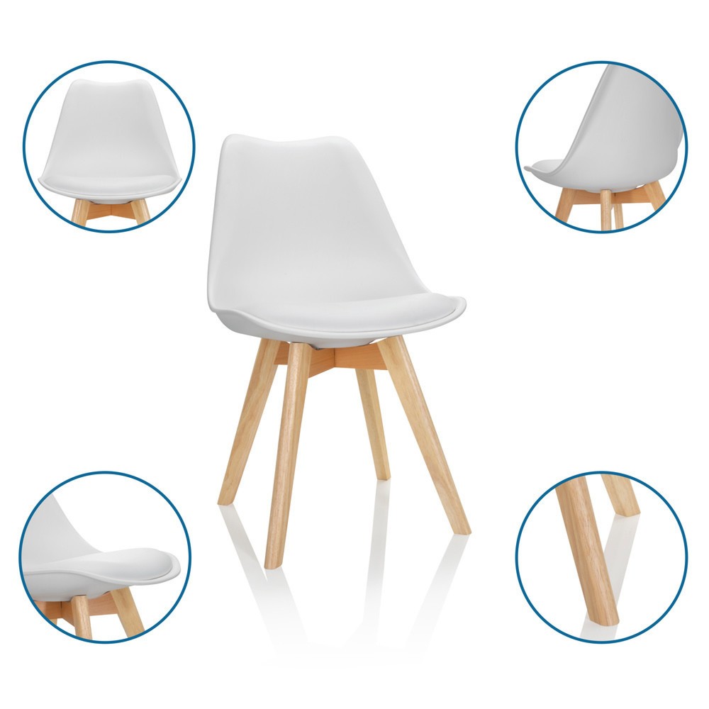 Produktabbildung Nr. 2: hjh OFFICE Besucherstuhl / Schalenstuhl SCANDI Kunststoff, 4er Pack, weiß