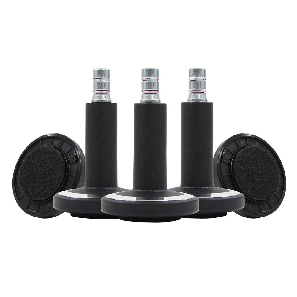 Produktabbildung Nr. 3: hjh OFFICE 5x Bodengleiter STATO-M Stift 11 mm / 60 mm Standfüße mit Filz, (5er Pack), schwarz/chrom