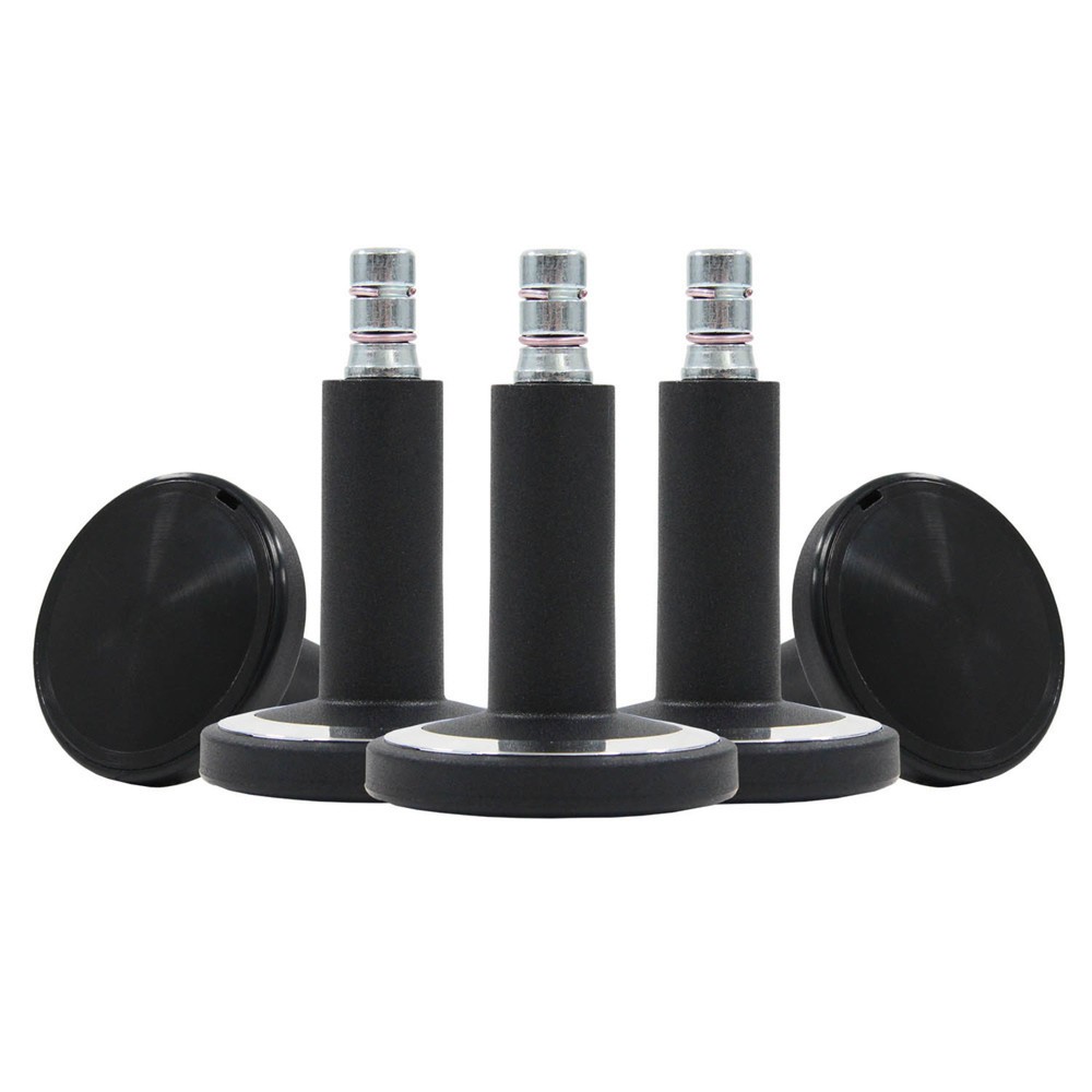 Produktabbildung Nr. 3: hjh OFFICE 5x Bodengleiter STATO-M Stift 11 mm / 60 mm Standfüße, (5er Pack), schwarz/chrom