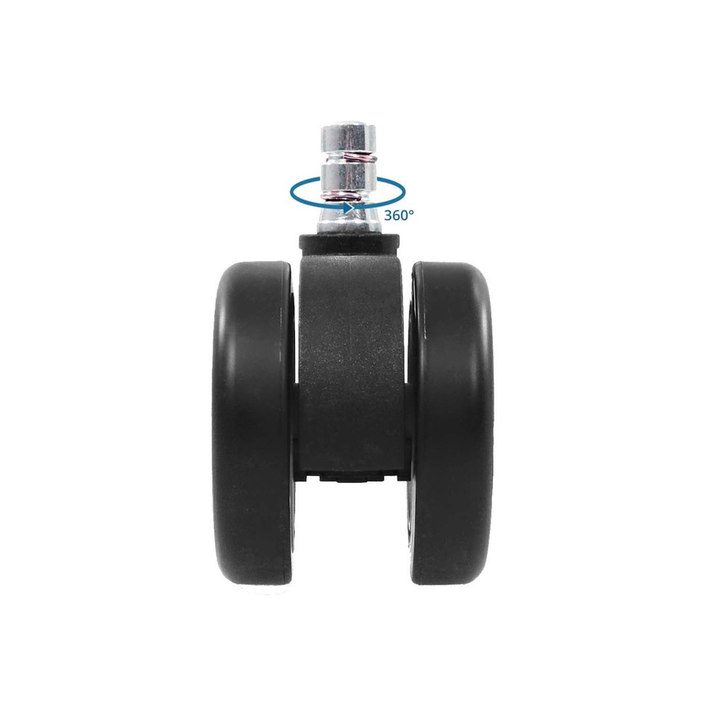 Produktabbildung Nr. 3: hjh OFFICE 5x Hartbodenrollen ROLO COLOR 60 11 mm / 60 mm Büro-Stuhl-Rollen für Hartböden (5er Pack), schwarz/weiß