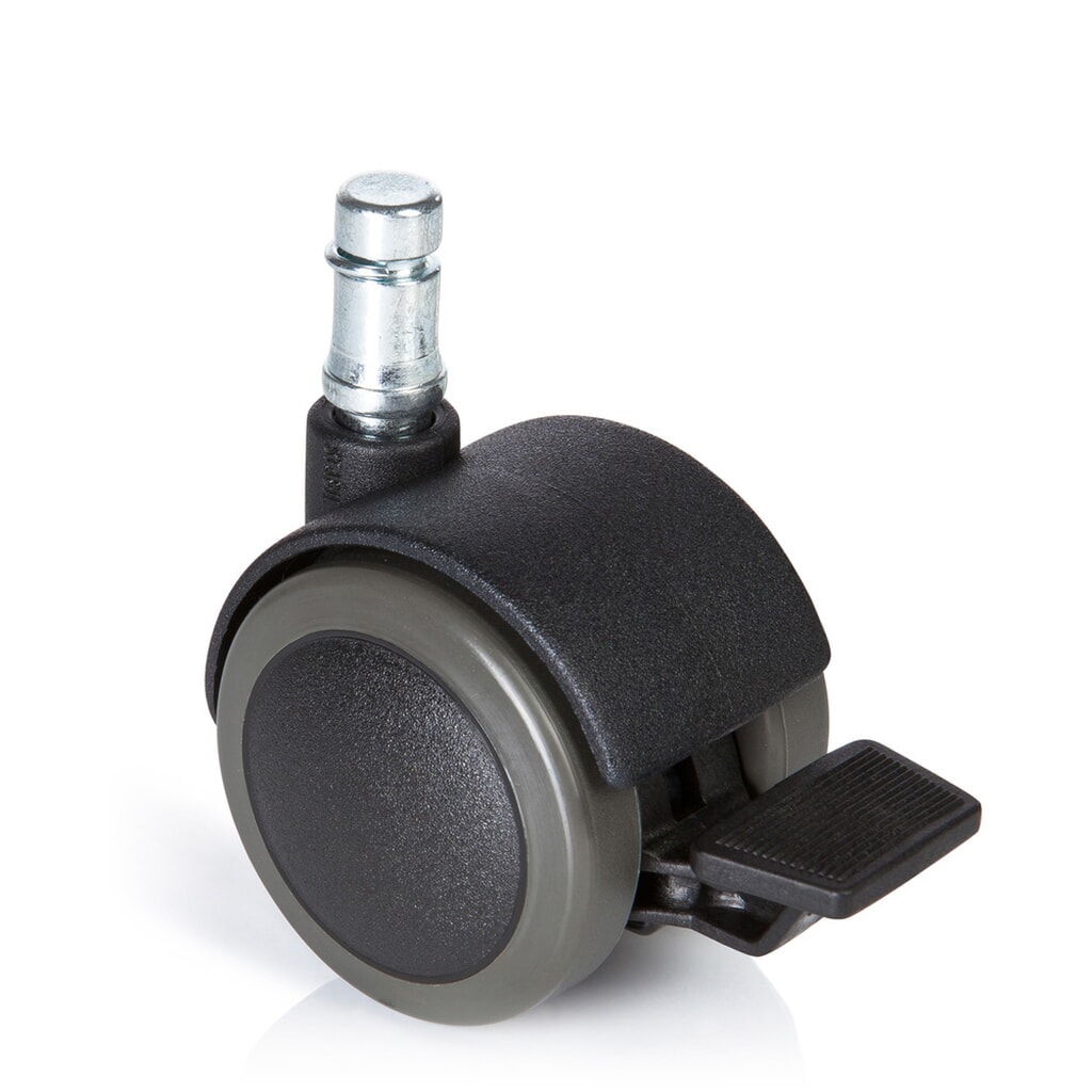 hjh OFFICE 5x Hartbodenrollen mit Feststellbremse ROLO STOP 11 mm / 50 mm, (5er Pack) Produktabbildung: hjh OFFICE 5x Hartbodenrollen mit Feststellbremse ROLO STOP 11 mm / 50 mm, (5er Pack)