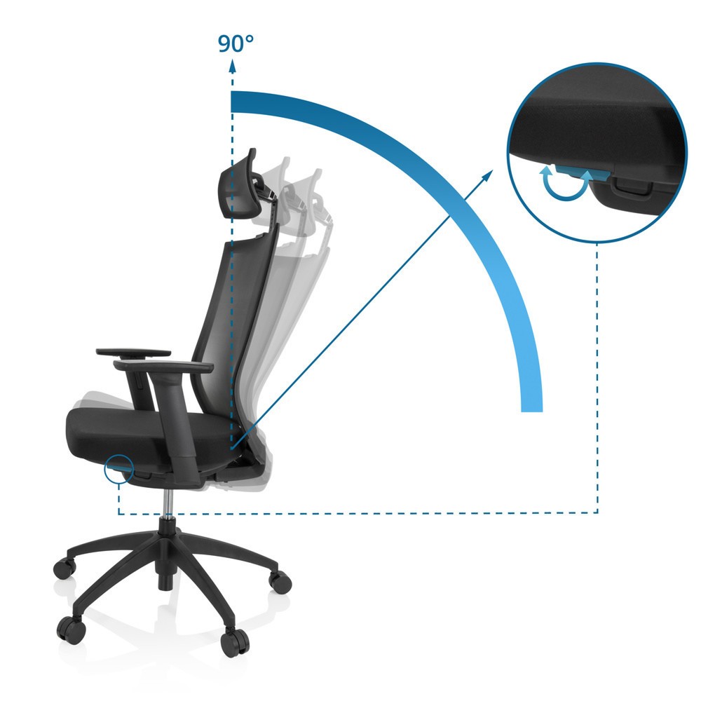 Produktabbildung Nr. 2: hjh OFFICE Bürostuhl / Drehstuhl ASPEN PRO Netzstoff, schwarz