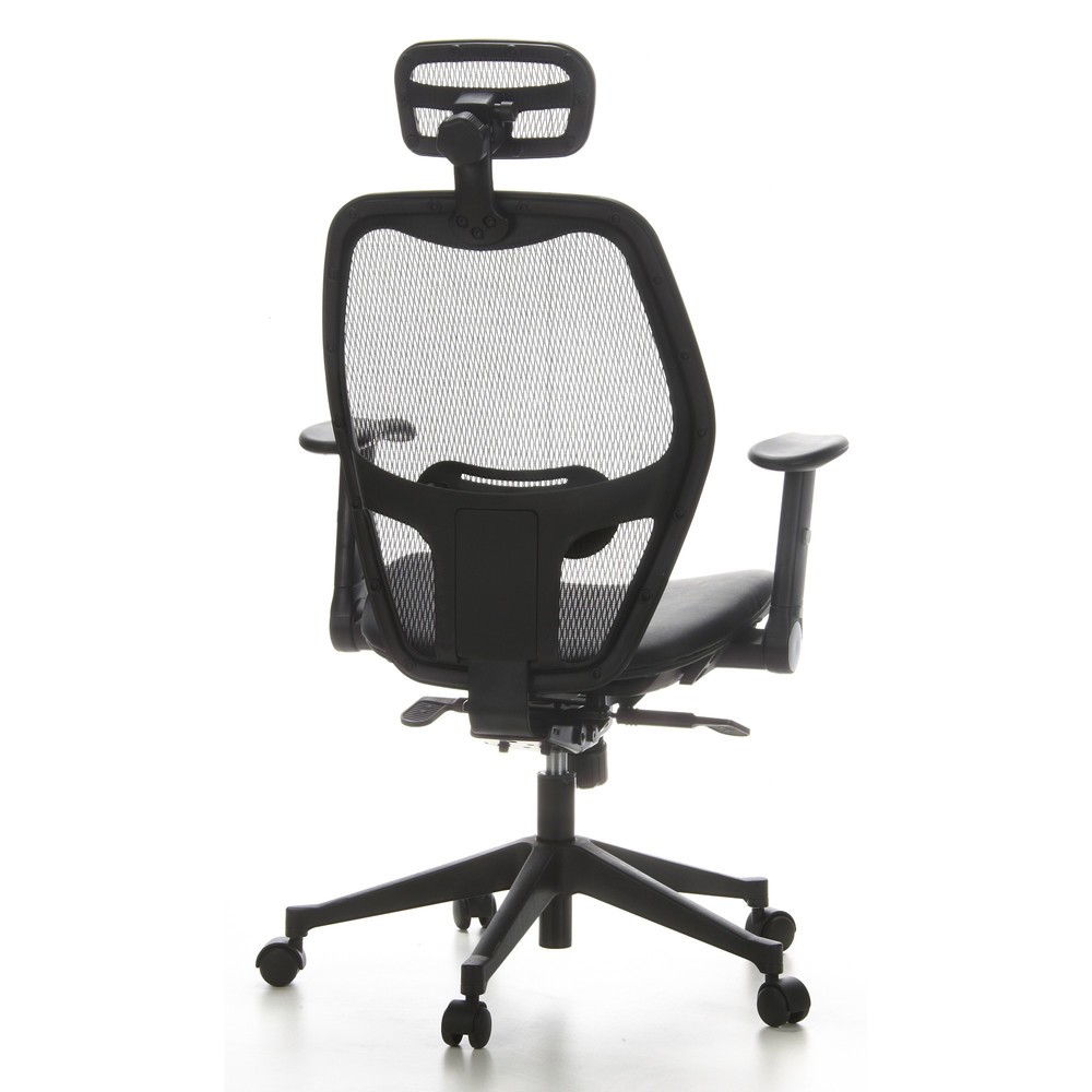 Produktabbildung Nr. 5: hjh OFFICE Bürostuhl / Chefsessel AIR PORT Netzstoff/Leder, schwarz