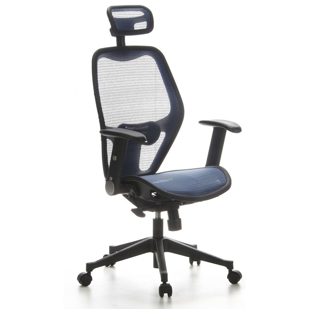 Produktabbildung Nr. 2: hjh OFFICE Bürostuhl / Chefsessel AIR PORT Netzstoff, blau