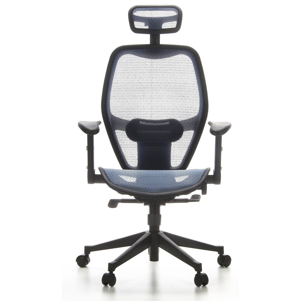 Produktabbildung: hjh OFFICE Bürostuhl / Chefsessel AIR PORT Netzstoff, blau