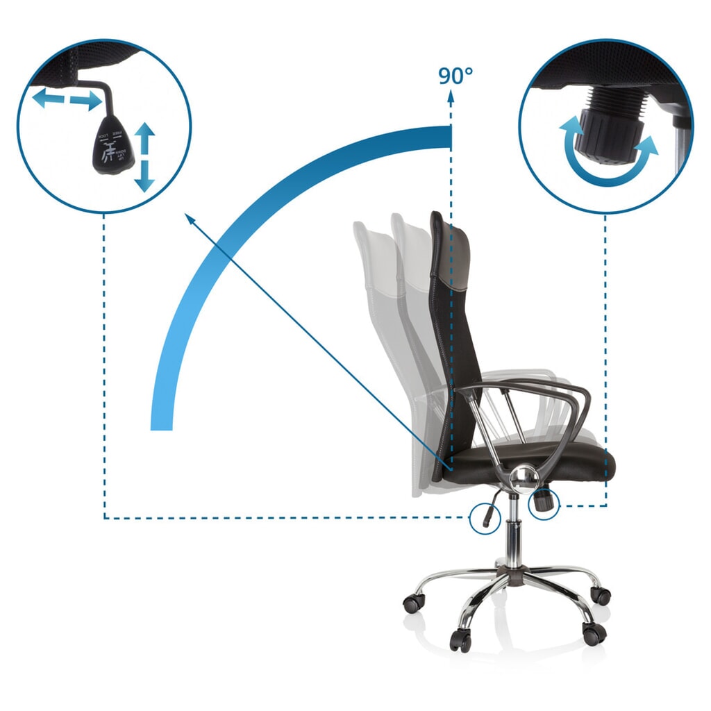 Produktabbildung Nr. 12: hjh OFFICE Bürostuhl / Chefsessel ARIA HIGH Stoff, schwarz