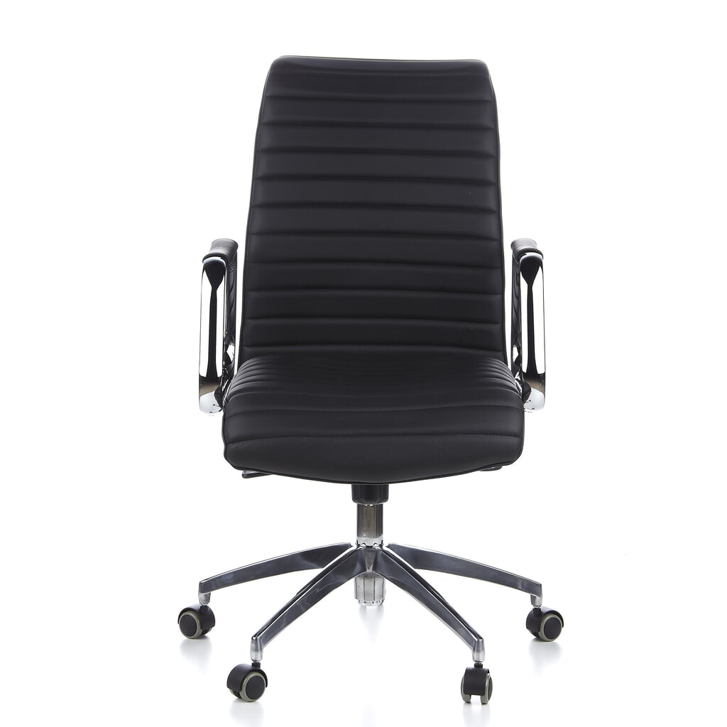 hjh OFFICE Bürostuhl / Chefsessel ASPERA 10 Leder, schwarz Produktabbildung: hjh OFFICE Bürostuhl / Chefsessel ASPERA 10 Leder, schwarz