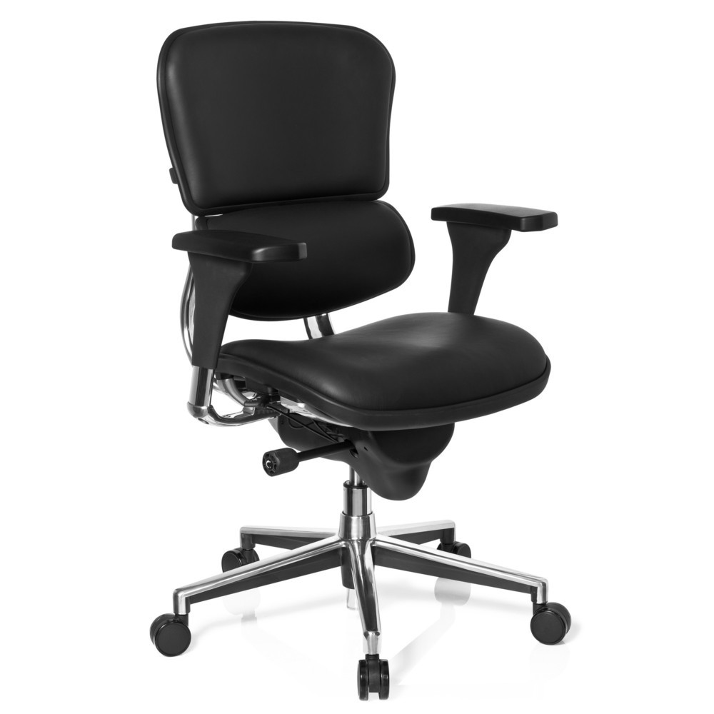 Produktabbildung Nr. 2: hjh OFFICE Bürostuhl / Chefsessel ERGOHUMAN STD BASE Leder, schwarz