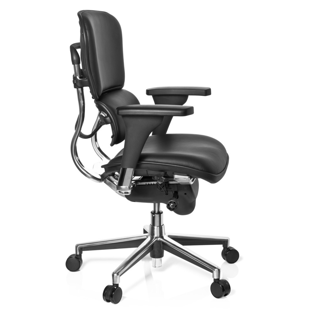 Produktabbildung Nr. 3: hjh OFFICE Bürostuhl / Chefsessel ERGOHUMAN STD BASE Leder, schwarz