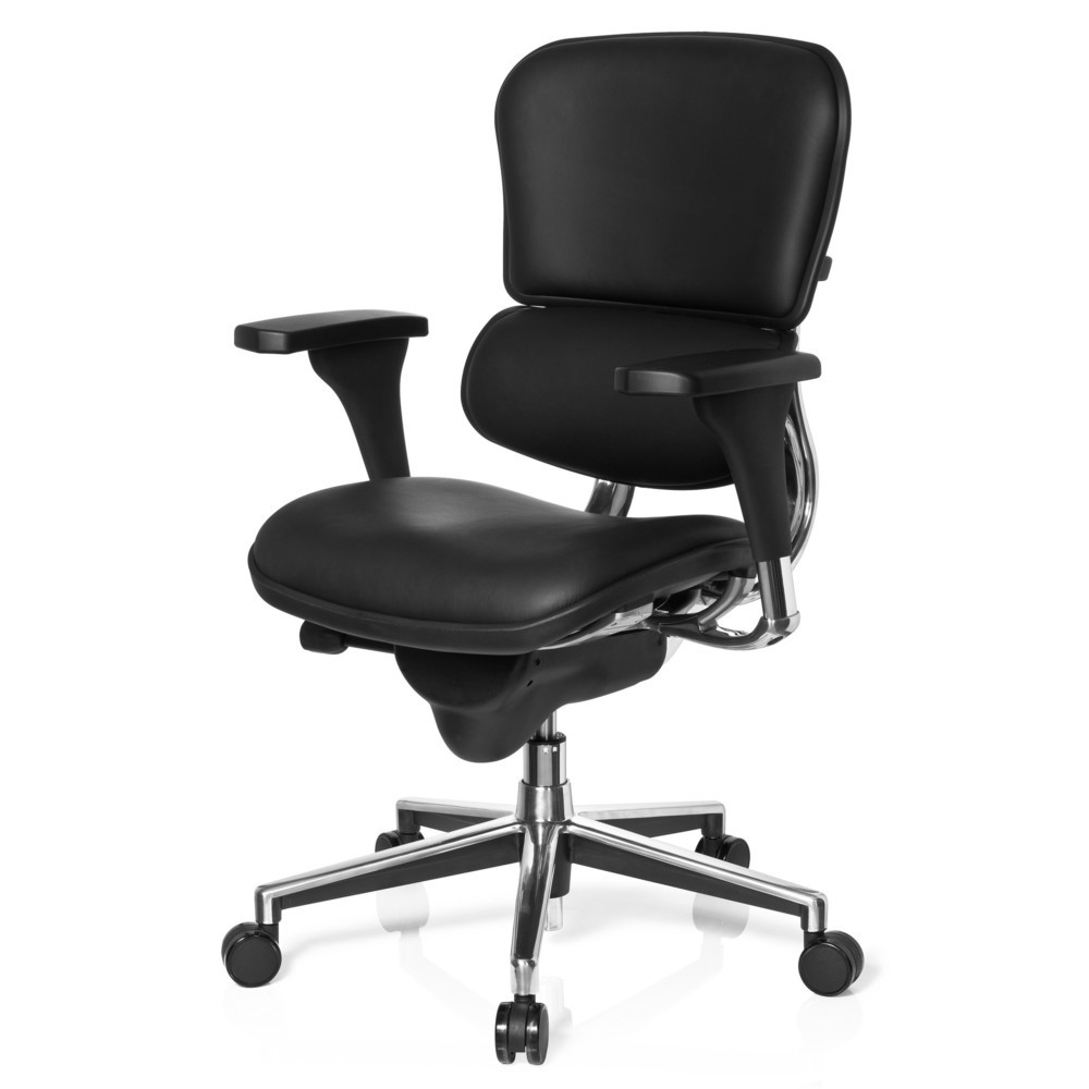 Produktabbildung Nr. 9: hjh OFFICE Bürostuhl / Chefsessel ERGOHUMAN STD BASE Leder, schwarz