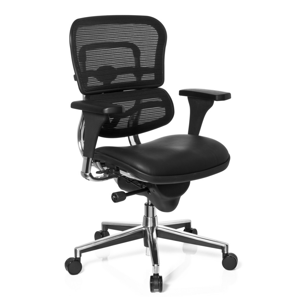 Produktabbildung Nr. 2: hjh OFFICE Bürostuhl / Chefsessel ERGOHUMAN STD BASE LN Leder, schwarz