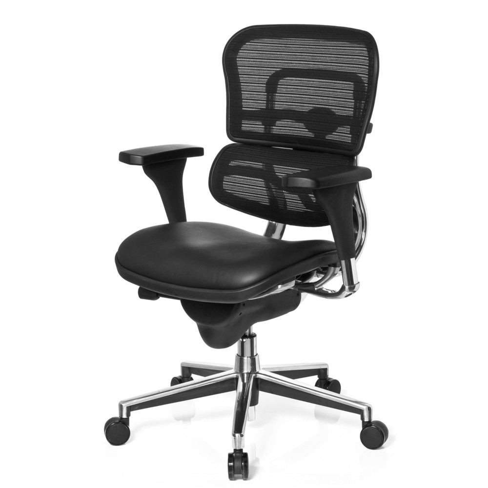 Produktabbildung Nr. 9: hjh OFFICE Bürostuhl / Chefsessel ERGOHUMAN STD BASE LN Leder, schwarz