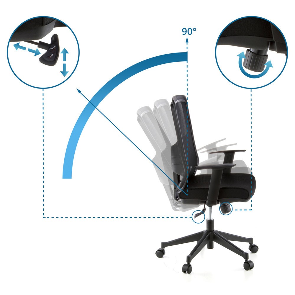 Produktabbildung Nr. 10: hjh OFFICE Bürostuhl / Chefsessel LAVITA Stoff, schwarz