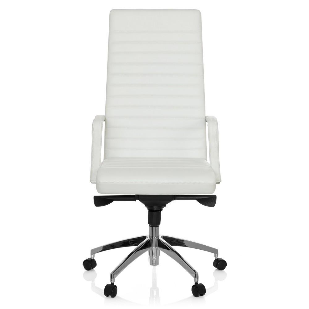 Produktabbildung: hjh OFFICE Bürostuhl / Chefsessel LENGA Leder, weiß