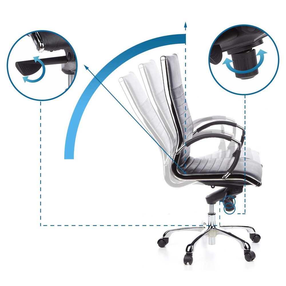 Produktabbildung Nr. 10: hjh OFFICE Bürostuhl / Chefsessel PARMA 20 Leder, schwarz