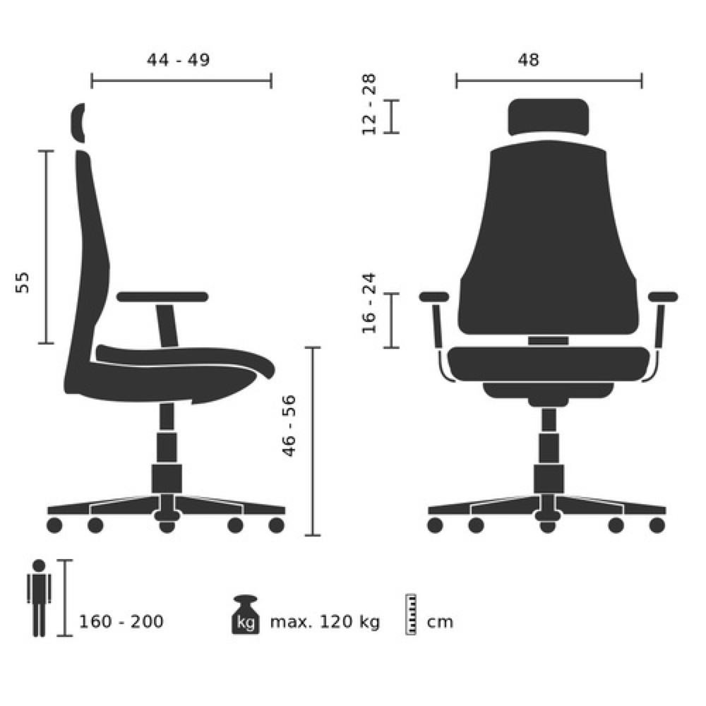 Produktabbildung Nr. 11: hjh OFFICE Bürostuhl / Chefsessel PORTO MAX HIGH Stoff, schwarz