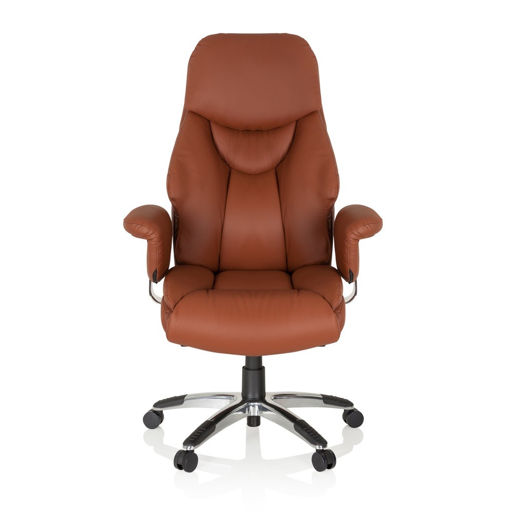 Produktabbildung: hjh OFFICE Bürostuhl / Chefsessel PRADO Leder, braun