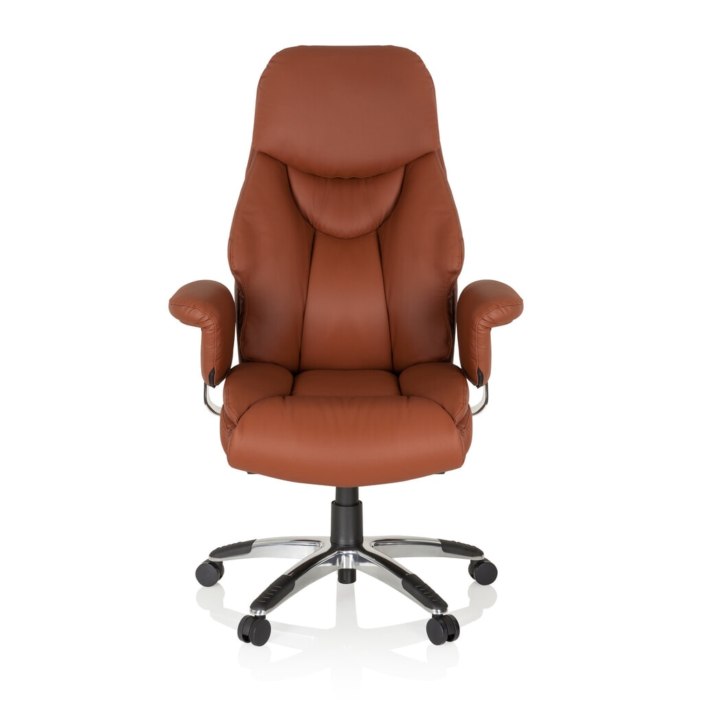 hjh OFFICE Bürostuhl / Chefsessel PRADO Leder, braun Produktabbildung: hjh OFFICE Bürostuhl / Chefsessel PRADO Leder, braun