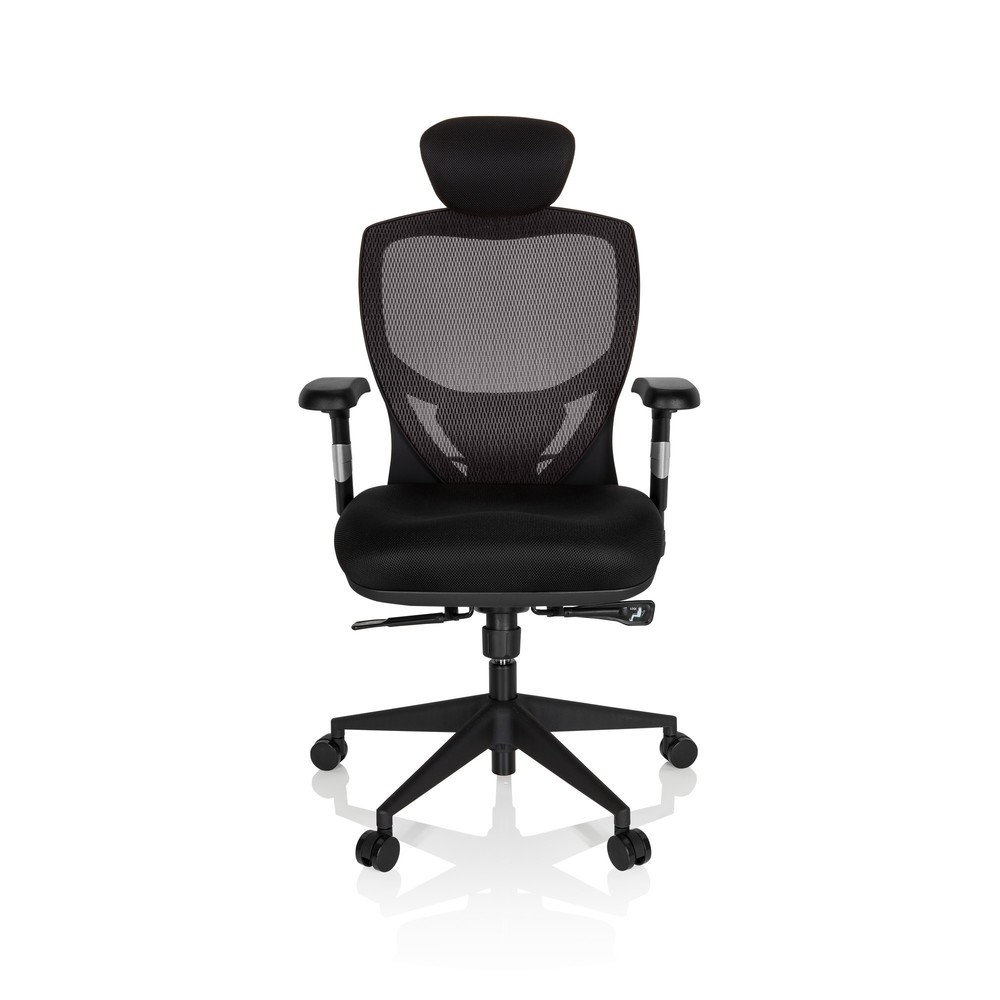 Produktabbildung: hjh OFFICE Bürostuhl / Chefsessel VENUS BASE Stoff, grau/schwarz