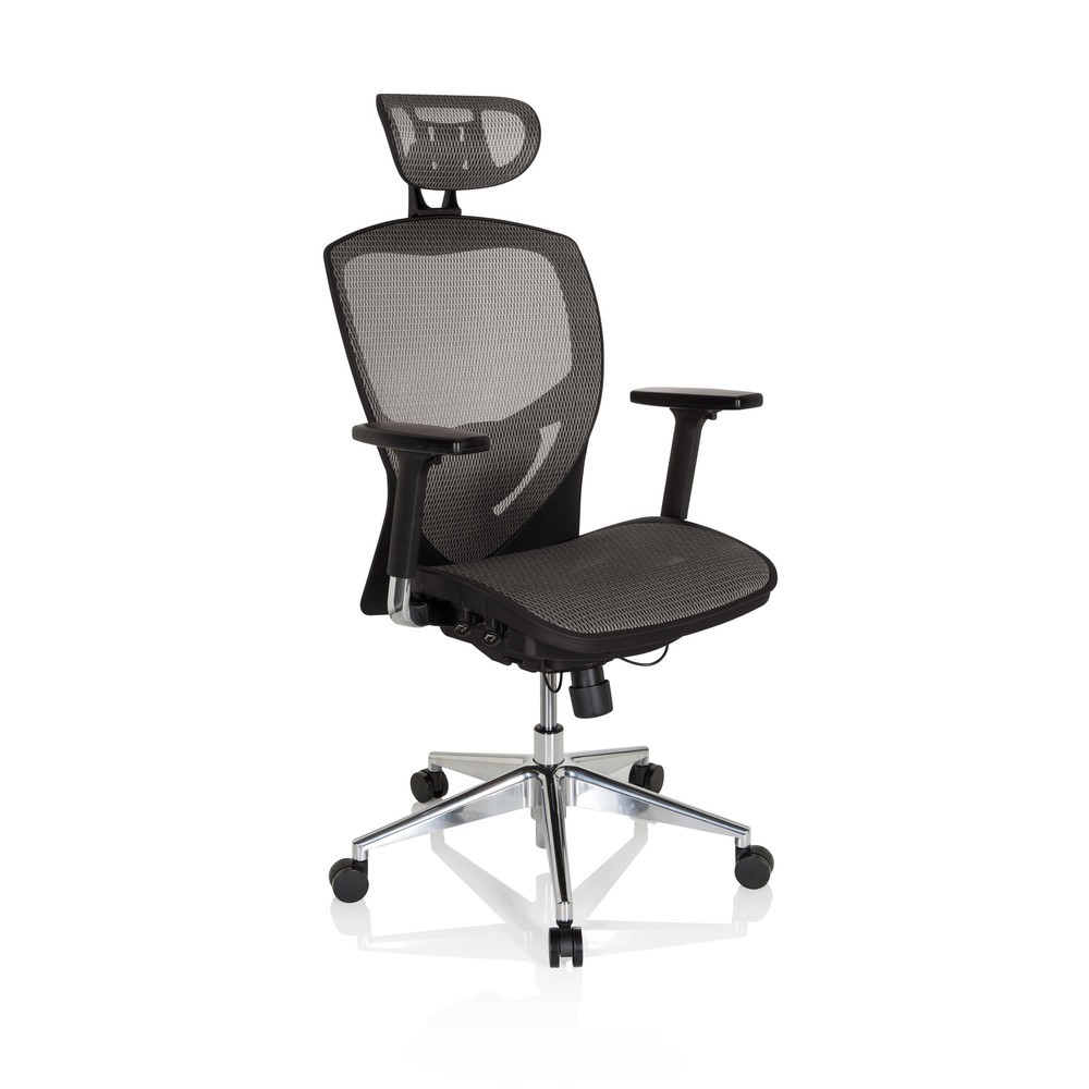 Produktabbildung Nr. 2: hjh OFFICE Bürostuhl / Chefsessel VENUS ONE Netzstoff, silbergrau/schwarz