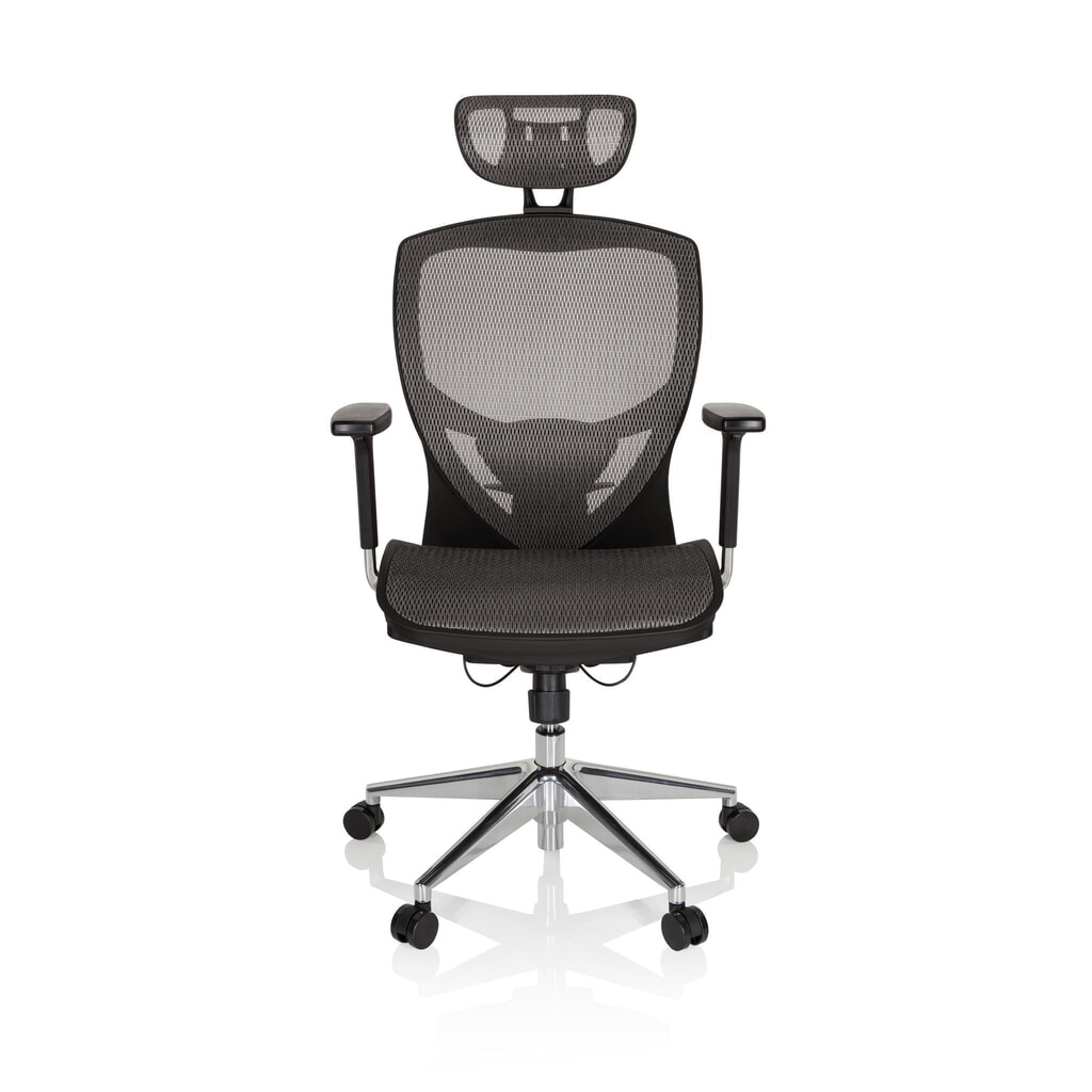 hjh OFFICE Bürostuhl / Chefsessel VENUS ONE Netzstoff, silbergrau/schwarz Produktabbildung: hjh OFFICE Bürostuhl / Chefsessel VENUS ONE Netzstoff, silbergrau/schwarz