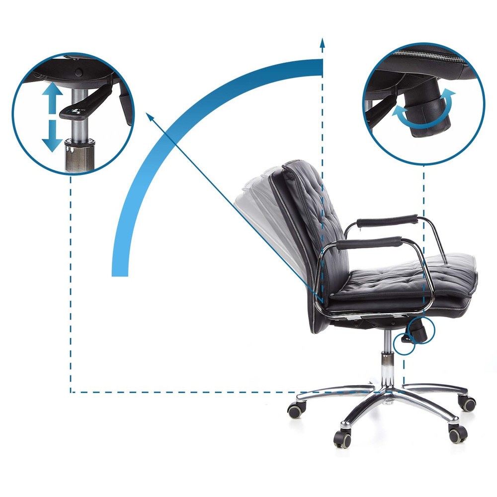 Produktabbildung Nr. 12: hjh OFFICE Bürostuhl / Chefsessel VILLA 10 Leder, schwarz