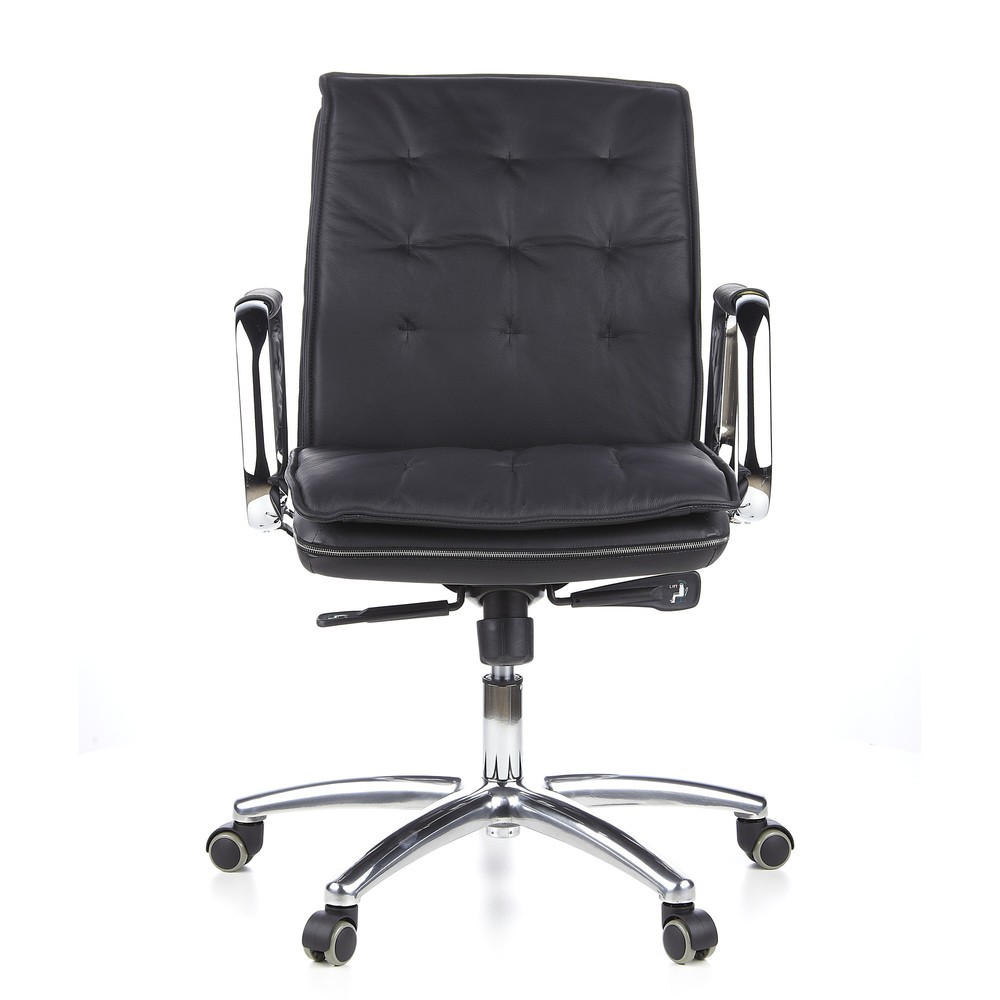 Produktabbildung: hjh OFFICE Bürostuhl / Chefsessel VILLA 10 Leder, schwarz
