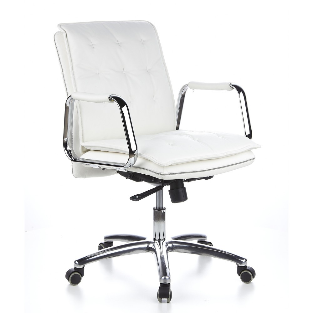 Produktabbildung Nr. 2: hjh OFFICE Bürostuhl / Chefsessel VILLA 10 Leder, cremeweiß