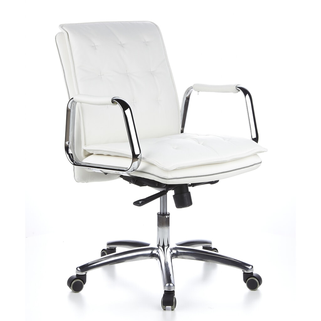 hjh OFFICE Bürostuhl / Chefsessel VILLA 10 Leder, cremeweiß Produktabbildung Nr. 4: hjh OFFICE Bürostuhl / Chefsessel VILLA 10 Leder, cremeweiß